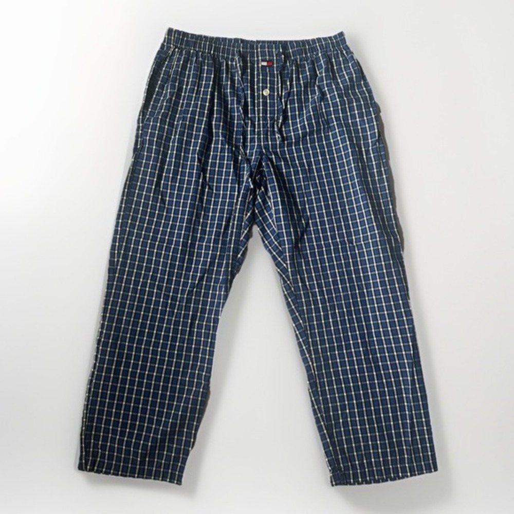 TOMMY HILFIGER Plaid Lounge Pants Sleepwear Blue Checkered Pajama‎ Men's Large